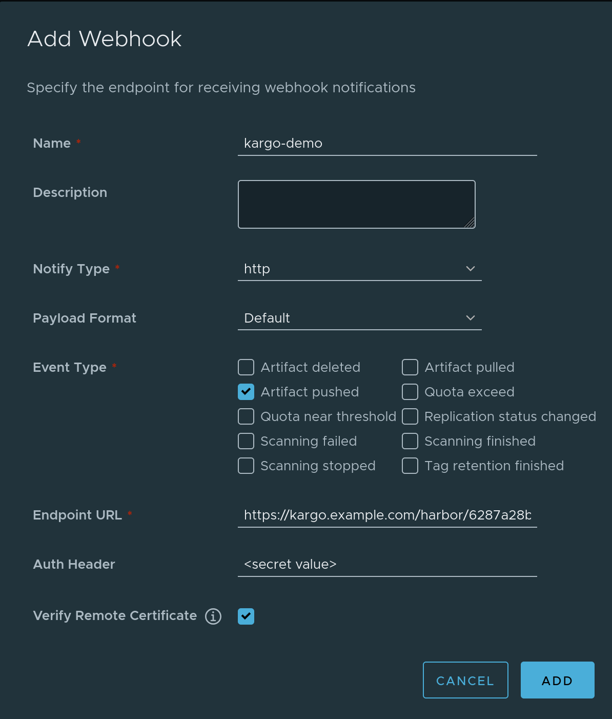 Add Webhook